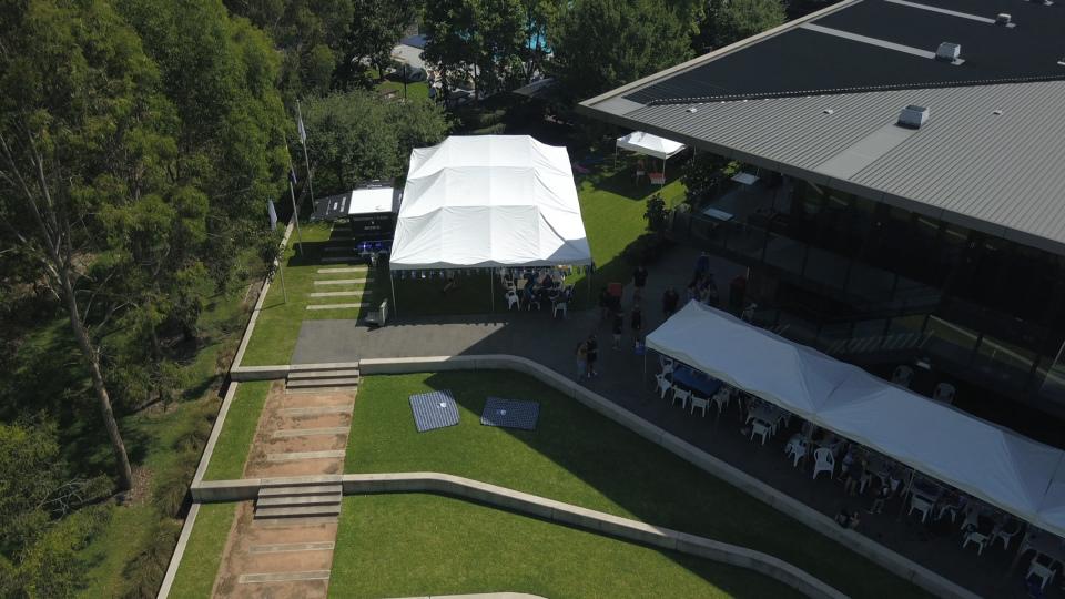 Event marquee interior