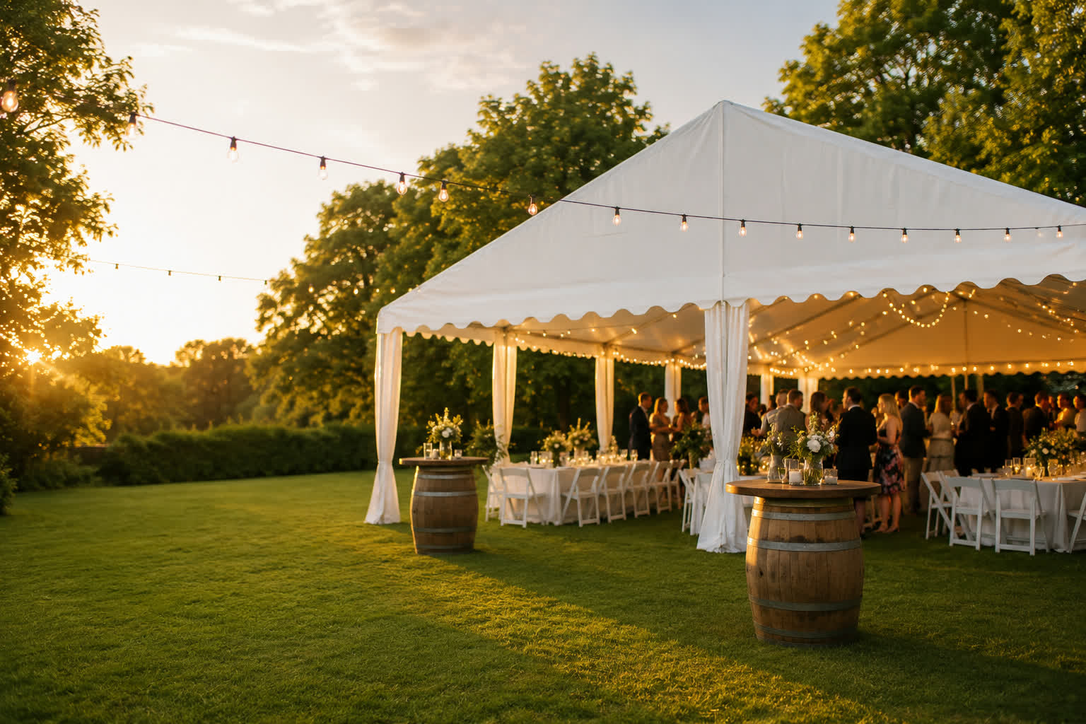 Large marquee installation